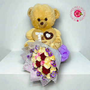 Bouquet y peluche 1